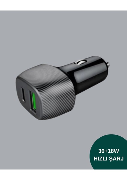 38W Çift Çıkışlı Araç Şarj Cihazı – Type-C ve USB Pd Destekli modelleri