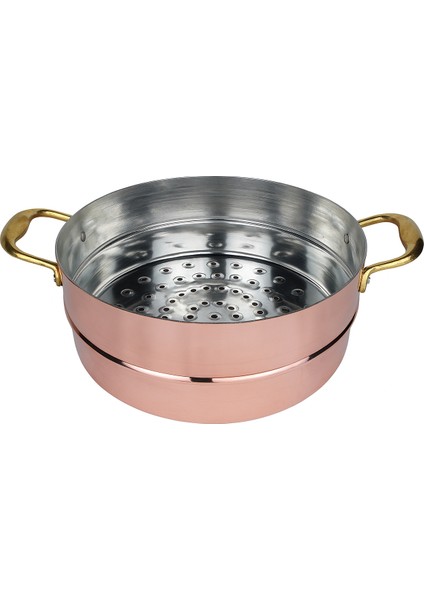 El Yapımı Şef Tipi Küçük Bakır Süzgeç 24X10CM