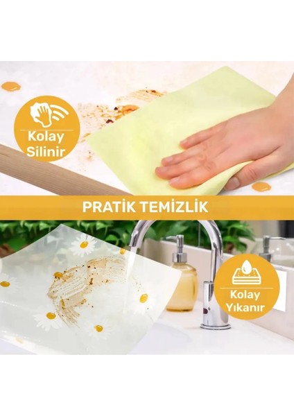 Mutfak Eva Shelf Liner Şeffaf Astar Kaymaz Dolap Içi Çekmece Örtüsü Papatya Desen Mat 45CMX10 Metre