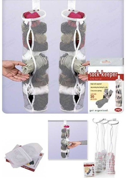 5 x Dolap Içi Asılabilir Çorap Düzenleyici + 8 Bölmeli Xl Pratik Çekmece Organizer - 2li Set 58P8T8 fiyatları