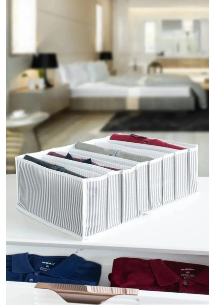 5 x Dolap Içi Asılabilir Çorap Düzenleyici + 8 Bölmeli Xl Pratik Çekmece Organizer - 2li Set 58P8T8 indirimleri