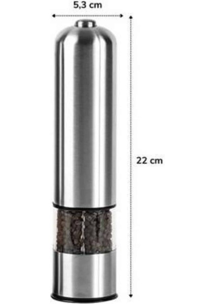 Baharat Öğütücü Paslanmaz Ayarlanabilir Otomatik Pilli Işıklı Tuz & Karabibe - I12H05N0-5A8 fırsatları