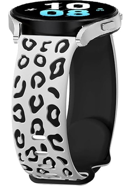 Huawei Watch Gt 6/gt 6 Pro 46 mm Uyumlu Leopar Desen Çift Katman Silikon Kordon 22MM Android Kayış