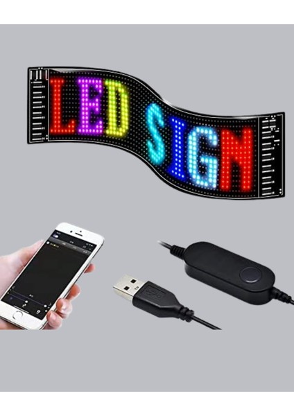 Rgb LED Panel – Çok Renkli Kumandalı USB Bağlantılı Yazı ve Gıf Gösterimli - I16H88N0-9A9 fırsatları