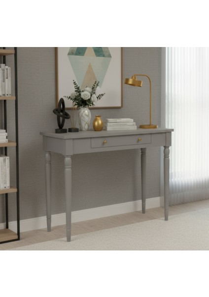 120 cm Masif Tornalı Gri Dresuar