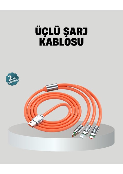Üçlü Şarj Kablosu – Yüksek Hızlı Dayanıklı ve Uzun Ömürlü - I85H22N1-8A67VS