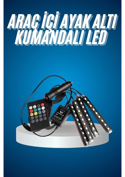 Araç Içi Aydınlatma Kumandalı 12 LED Ayak Altı LED Ambiyans Işığı Sese Duya - I39H82N7-4A7 fiyatları