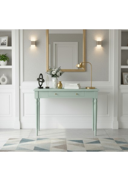 120 cm Masif Tornalı Su Yeşili Dresuar