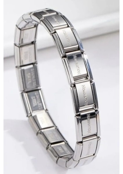 Italyan Charm Çelik Bileklik Nomination Yazılı Bileklik modelleri