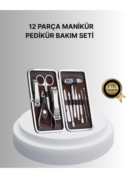 Xmpdby Profesyonel Tırnak Bakım Seti Çelik Aletli Şık Deri Çantalı