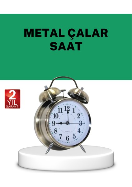 Gümüş Renkli Sessiz Işıklı Dekoratif Masa Üstü Çalar Saat Alarmlı - I65H90N6-8A29VS