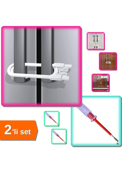 Raylı Güvenlik Sistemi + Tornavida Kontrol Kalemi - 2li Set 3NA2YB