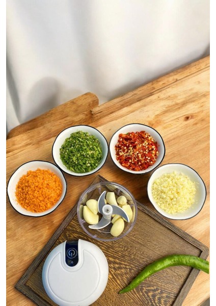 Şarjlı Mini El Rondosu Doğrayıcı Taşınabilir 250 ml Çelik Bıçaklı - I69H56N4-8A67VS fiyatları