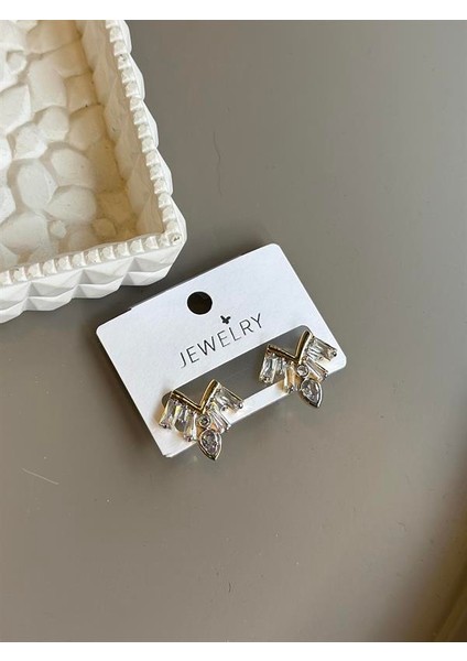 Taşlı Küpe - Altın