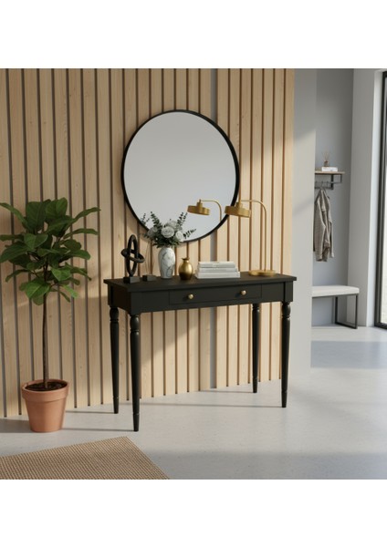 90 cm Masif Tornalı Siyah Dresuar