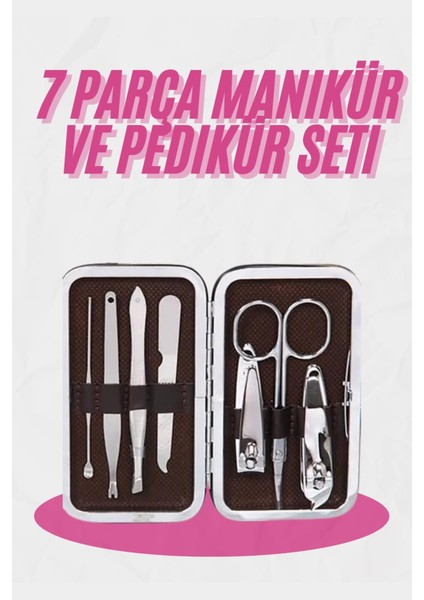 Deri Çanta Hediyeli 7 Parça Manikür-Pedikür Tırnak Bakım Seti - I09H13N4-9A15VS