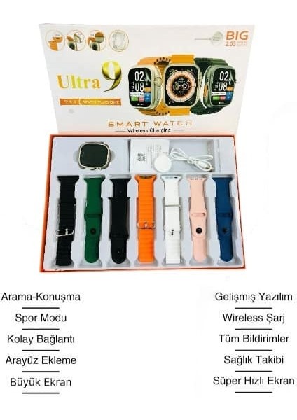 Akıllı Saat Bluetooth Bağlantılı 2.09 Inç Hd Ekran ve Çok Yönlü Sağlık T - I14H66N1-0A1 modelleri