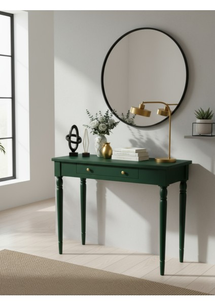 120 cm Masif Tornalı Yeşil Dresuar