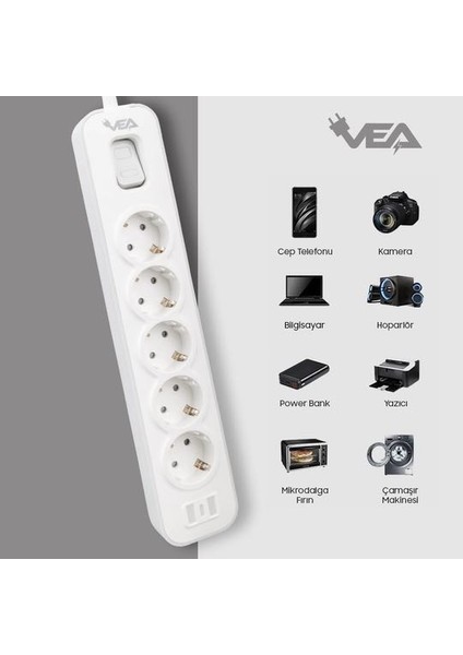 Vfa Nova Max 4000W 16A 5'li Akım Korumalı Priz modelleri