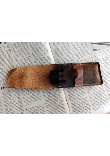 Crazy Gerçek Deri Özel Kalemleriniz Için Kalemlik ( 3*4 Kalem Için ) 28 cm \ 8 cm Büyük Boy NLU48 fırsatları