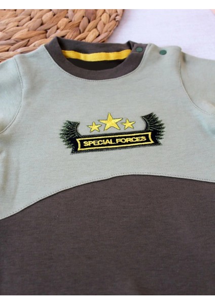 3-6 9-12 12-18 Ay Özel Kuvvetler Nakışlı Bere Şapkalı Kız Erkek Bebek Tulumu Yeşil fiyatları