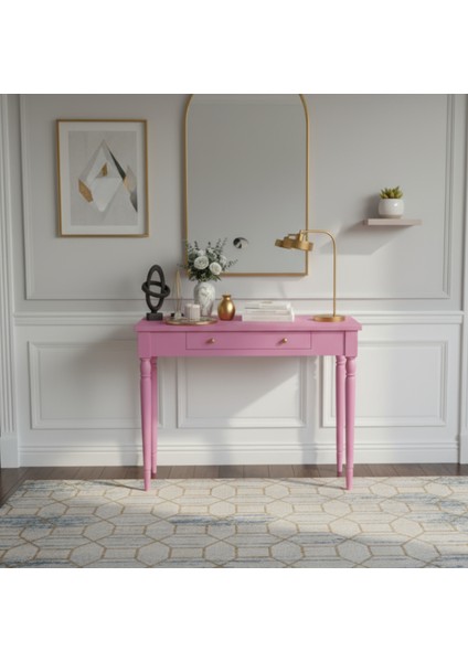 90 cm Masif Tornalı Pembe Dresuar