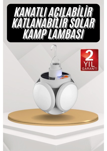 Kamp Lambası Güneş Enerjili Solar 5 Kanatlı Katlanır Lamba Karavan - I09H81N7-0A88VS