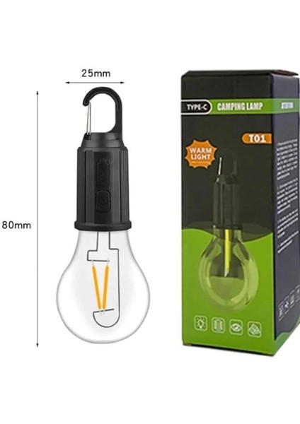 3 Farklı Mod Led'li Şarjlı Asma Kancalı Kamp Lambası Taşınabilir Ampul - I30H08N5-5A62VS indirimleri