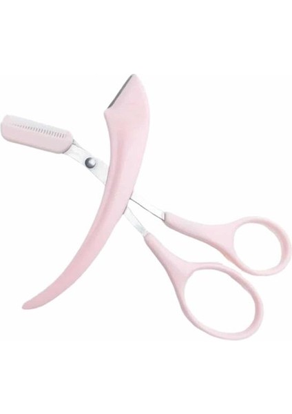 Taraklı Kaş Makası ve Ustura Seti Kaş Düzeltme Makası Kaş Bıyık Alma Aleti - I96H89N1-3A96 modelleri