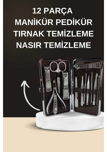 Elektrikli Manikür Pedikür Seti Ikili Set 12 Parça Tırnak Bakımı Törpü Prot - I75H85N2-9A5 fiyatları