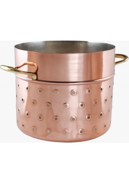 El Yapımı Şef Tipi Büyük Bakır Süzgeç 24X18CM