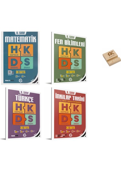 Arı Lgs 8. Sınıf Matematik Fen Türkçe ve Inkılap Haftalık Kazanım Denemeleri 4lü Set +Telefon Standı