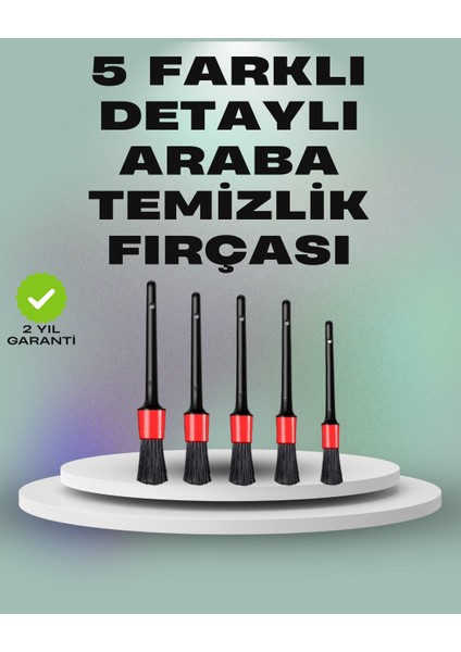 5'li Araç Temizlik Fırça Seti-Detaylı Temizlik Için Çok Amaçlı Fırçalar - I52H91N7-1A85V