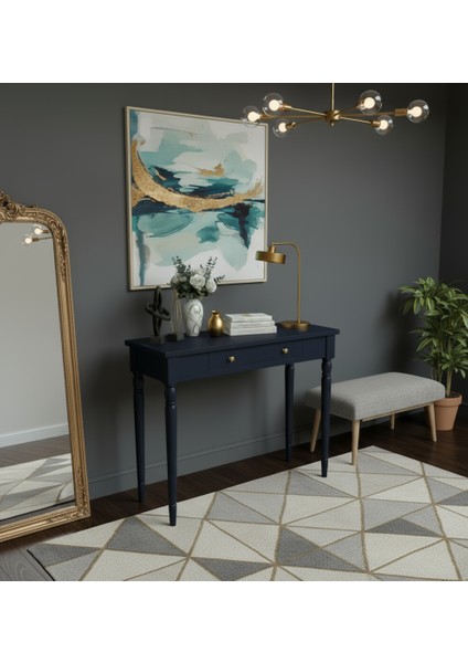 120 cm Masif Tornalı Lacivert Dresuar