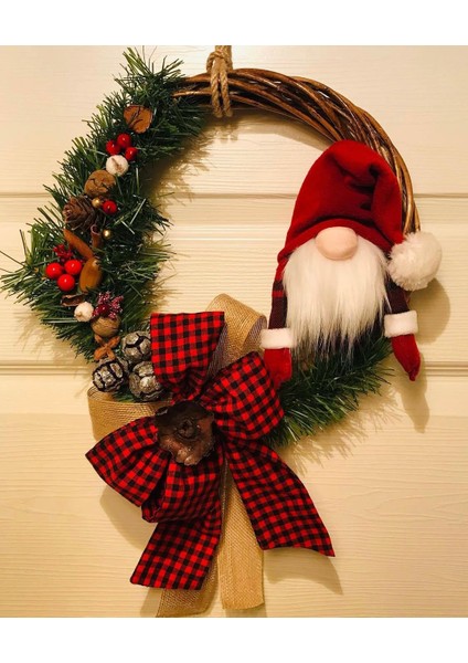 Cute Stuff Yılbaşı Kapı Süsü, Noel Baba Figürlü Yeni Yıl Tasarımlı Kapı Çelengi modelleri