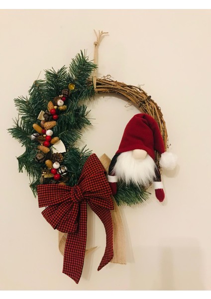 Cute Stuff Yılbaşı Kapı Süsü, Noel Baba Figürlü Yeni Yıl Tasarımlı Kapı Çelengi fırsatları