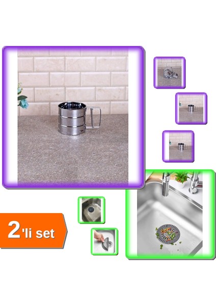 Un Eleği Pratik Paslanmaz - 250 gr + Esnek Silikon Lavabo Süzgeci - 13 cm 9hnnug - 2li Set A50861