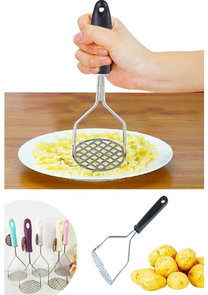 Un Eleği Pratik Paslanmaz - 250 gr + Plastik Saplı Patates Ezici - 24 cm - 2li Set C9D65C indirimleri