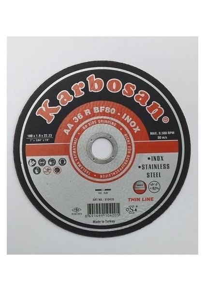 Karbosan Thinline Inox Kesici 180X1,9X22,23 mm