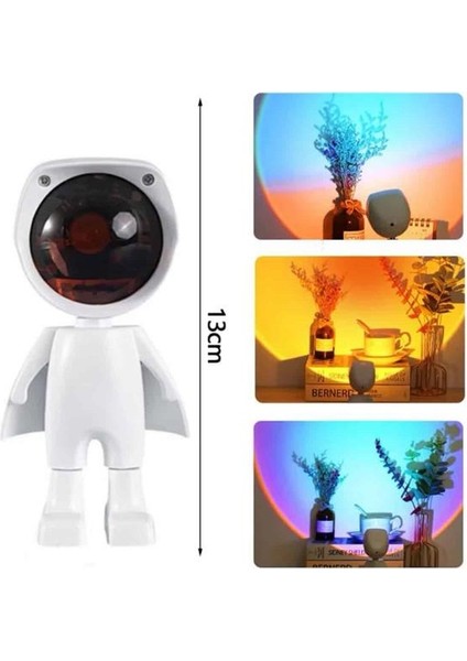 180 Derece Dönebilen Astronot Masa ve Gece Lambası Projektör - I40H68N3-3A89VS