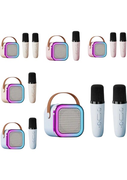 Iki Mikrofonlu Renkli LED Işıklı Karaoke Cihazı - I05H27N5-4A66VS fırsatları