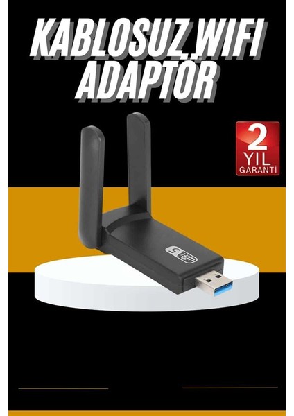 Mbps Wifi Alıcı Kablosuz Wifi Adaptörü Çift Band Çift Antenli - I88H85N1-5A74VS fiyatları