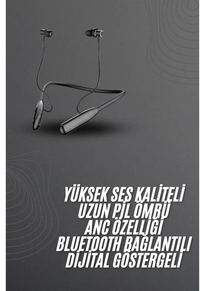 100 Saat Bluetooth Kulaklık Dijital Göstergeli Anc Özelliği Kablolu - I18H58N2-8A06VS