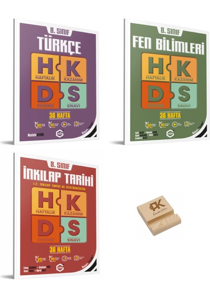 Arı Lgs 8. Sınıf Türkçe Fen Bilimleri ve Inkılap Haftalık Kazanım Denemeleri 3lü Set +Telefon Standı