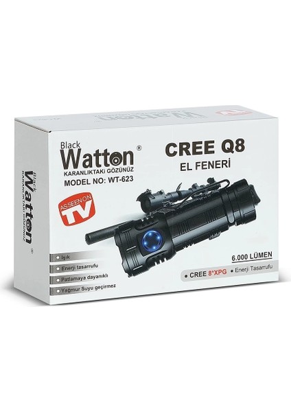 Buğz Cree Q8- Xpg 8+1 LED Şarjlı El Feneri WT-623 fırsatları