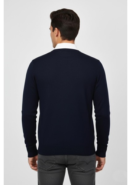 Erkek V Yaka Triko Kazak Çelik Örgü Regular Kalıp BGL-ST04838 modelleri