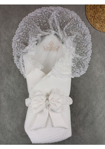 Yenidoğan Kumru Plazma Taçlı Lüks Kundak Bebek Battaniyesi