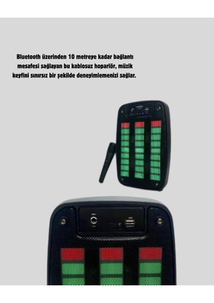 6.5” LED Işıklı Gts 1793 Bluetooth Hoparlör Güçlü Bass ve Fm Destekli - M654R674-K19654 fırsatları