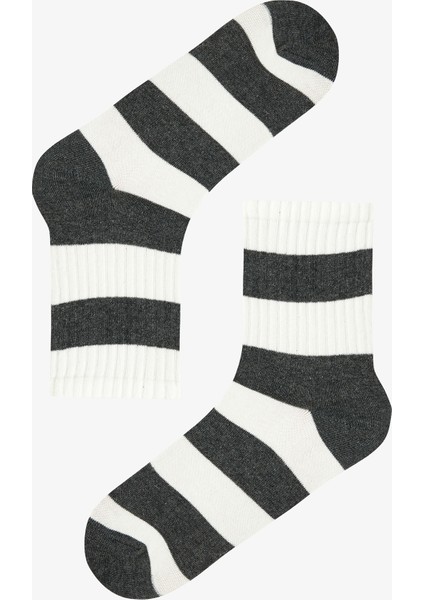 3 Çift Pamuklu Kalın Çizgili Soket Çorap fırsatları