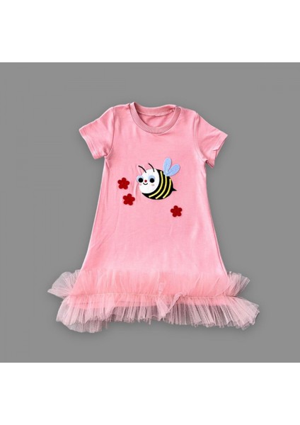 1-2-3 Yaş Arıcık Nakışlı Eteği Fırfırlı Jile Kız Çocuk Elbisesi fiyatları